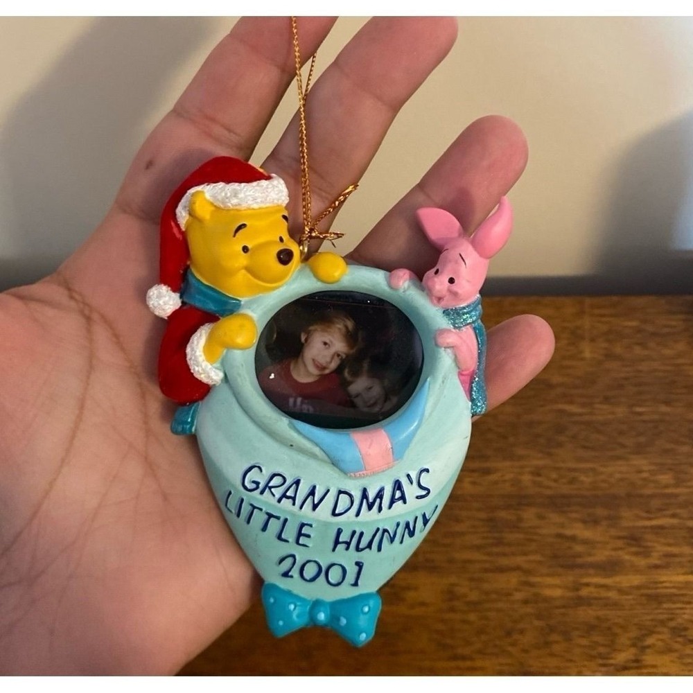 Disney Winnie The Pooh & Piglet Picture Frame Christmas Ornament 2001